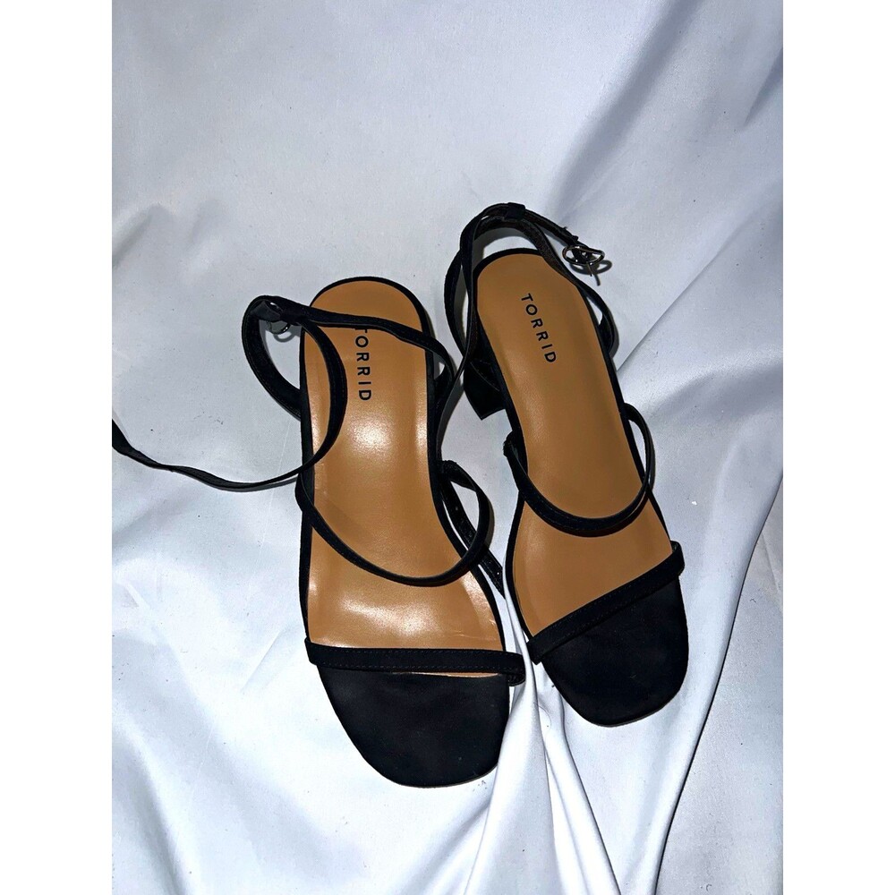 Torrid Women’s Black Strappy Open Toe Ankle Strap Buckle Sandals Size 10